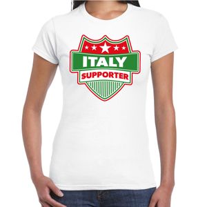 Italie / Italy schild supporter t-shirt wit voor dames