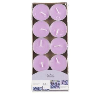 Arti Casa Geurtheelichtjes - 10x stuks - blauwe bes - lilapaars - was - 3,5 uur