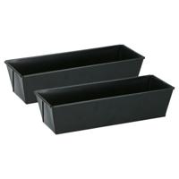 Bakvorm - 2x - metaal - anti-aanbak laag - zwart - 30 x 11 cm - taartvorm