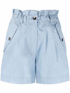 Kenzo short brodé à taille froncée - Bleu