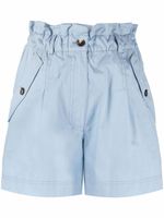 Kenzo short brodé à taille froncée - Bleu - thumbnail