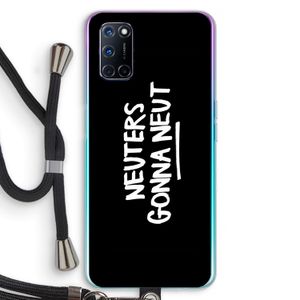 Neuters (zwart): Oppo A92 Transparant Hoesje met koord