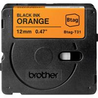 Brother Btag-T31 Labeltape Tapekleur: Oranje Tekstkleur: Zwart 12 mm 4 m