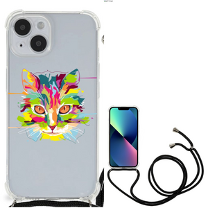 iPhone 14 Stevig Bumper Hoesje Cat Color