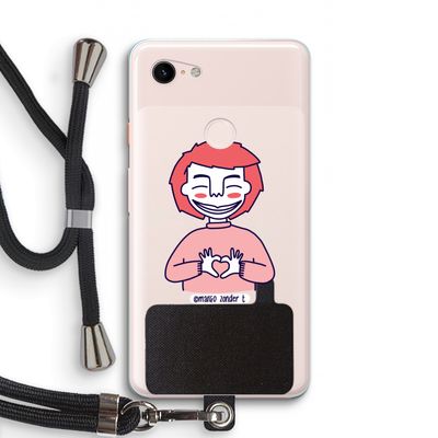 Hartje: Pixel 3 XL Transparant Hoesje met koord