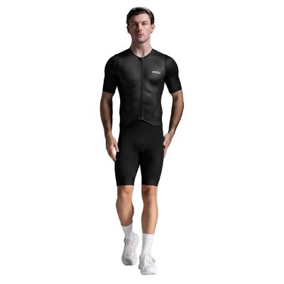 2XU Aero Hex Trisuit korte mouw Black/White Heren