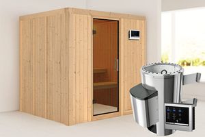 Karibu | Daria Sauna | Antracietglas | Kachel 3,6 kW Externe Bediening