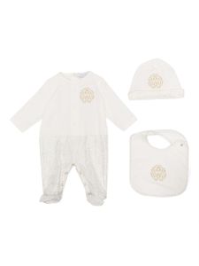 Roberto Cavalli Junior trousseau de naissance en coton à logo brodé - Blanc