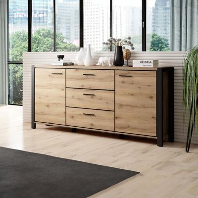 Home365 Dressoir Akven - 2-deurs incl. 3 lades - Wotan Eiken