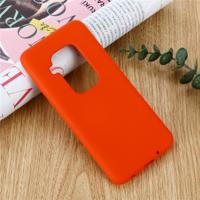 Effen kleur Liquid silicone schokbestendig volledige dekking Case voor Motorola One zoom (rood)