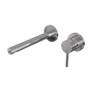 Brauer Chrome Carving Wastafelmengkraan inbouw - rechte uitloop links - hendel lang smal carving- model A 1 - chroom 5-CE-004-S6-65