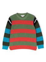 Stella McCartney Kids pull rayé à col rond - Vert