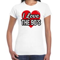 I love 90s verkleed t-shirt wit voor dames - 90s party verkleed outfit