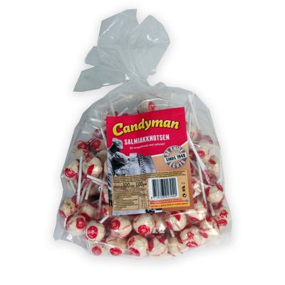 Candyman Salmiakknotsen 100 lollies Candyman Salmiakknotsen 100 lollies