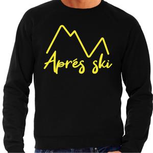 Apres ski sweater heren - Apres ski - bergen - zwart - glitter geel - wintersport