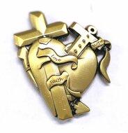 Love-Faith-Hope Geocoin Antiek Brons