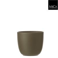 Tusca pot rond groen h14xd14,5 cm I - Mica decorations