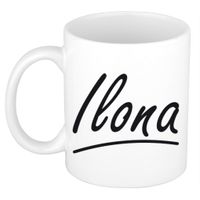 Naam cadeau mok / beker Ilona met sierlijke letters 300 ml