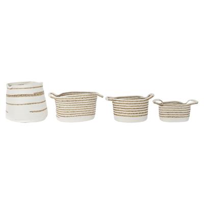 Mandenset DKD Home Decor 36 x 36 x 34 cm Boho (4 Onderdelen)