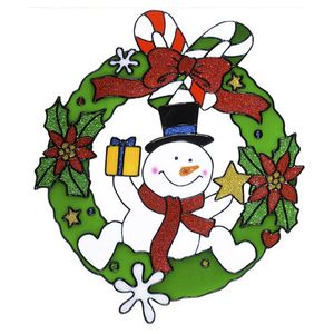 Kerst raamstickers/raamdecoratie sneeuwpop plaatjes 30 cm   -