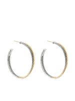 David Yurman boucles d'oreilles Crossover en or 18ct et argent sterling - thumbnail