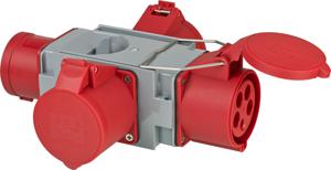 Brennenstuhl 1081670 netstekker adapter Grijs, Rood