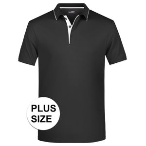 Grote maten polo shirt Golf Pro premium zwart/wit voor heren 3XL  -