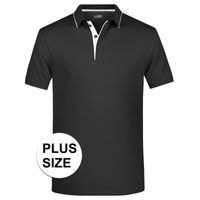 Grote maten polo shirt Golf Pro premium zwart/wit voor heren  3XL  -