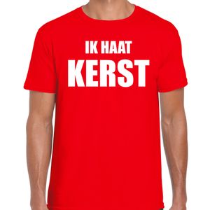 Fout kerst t-shirt Ik haat Kerst rood voor heren