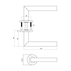Intersteel DeurklinkQ 01 op rond rozet zwart - 1323.102102