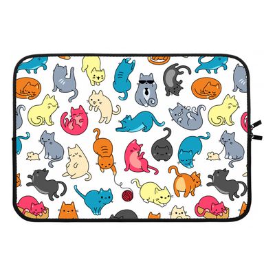 Kleurrijke katten: Laptop sleeve 13 inch