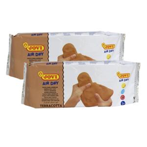 Jovi Kinder speelgoed klei - 2x kilo - kleur terracotta - Boetseer/boetseren klei