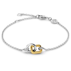 TI SENTO-Milano 23019ZY Armband zilver-zirconia goud-en zilverkleurig-wit 16-20 cm