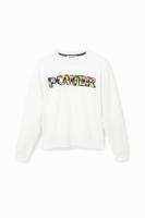 Sweatshirt met patch "Power" - WHITE - XL