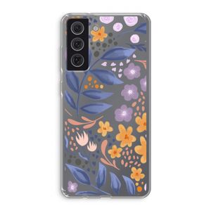 Flowers with blue leaves: Samsung Galaxy S21 FE Transparant Hoesje