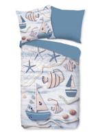 Good Morning Dekbedovertrek "maritiem" - Blauw - (135x200 cm) - Katoen