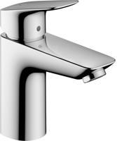 Hansgrohe Logis ééngreeps wastafelmengkraan 100 met metalen PushOpen afvoerplug, chroom