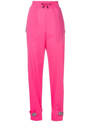 Off-White pantalon de jogging à taille élastique - Rose