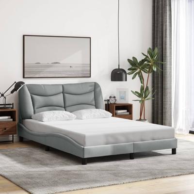 Bedframe zonder matras stof lichtgrijs 140x190 cm