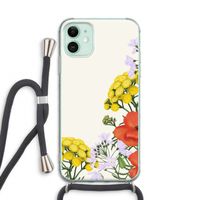 Wilde bloemen: iPhone 11 Transparant Hoesje met koord