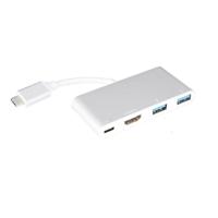 USB-C naar HDMI-adapter USB 3 1 type C naar HDMI 4K Multi port AV-converter met 2 USB 3 0-poort en USB C-Oplaadpoort voor Chromebook pixel/MacBook/De