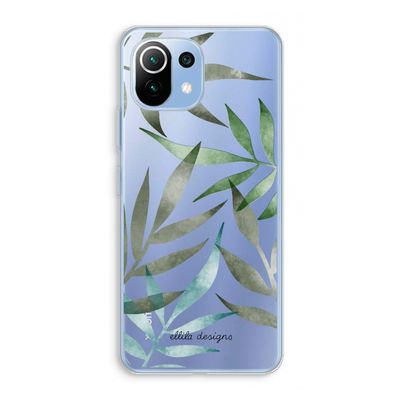 Tropical watercolor leaves: Xiaomi Mi 11 Lite Transparant Hoesje
