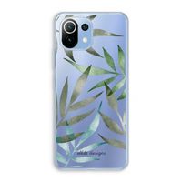 Tropical watercolor leaves: Xiaomi Mi 11 Lite Transparant Hoesje