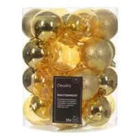 Kerstbal kunststof d6cm lgd 25st
