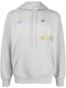 GCDS hoodie en coton à logo brodé - Gris