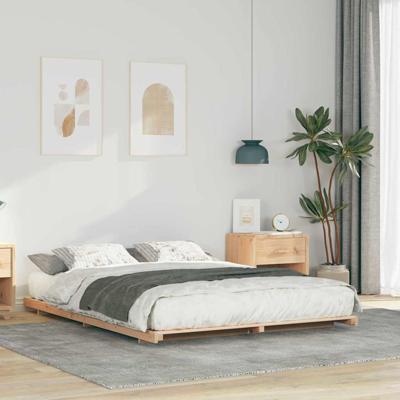 Bedframe Bruin 160 x 200 cm Massief grenenhout
