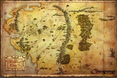 The Hobbit Map Poster 91.5x61cm The Hobbit Map Poster 91.5x61cm