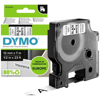 DYMO 45013 Labeltape Polyester Tapekleur: Wit Tekstkleur: Zwart 12 mm 7 m