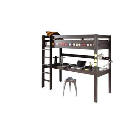 Vipack hoogslaper met bureau Pino - taupe - 209,4x105,4x180 cm