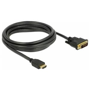 Delock 85655 HDMI-kabel HDMI / DVI Aansluitkabel HDMI-A-stekker, DVI-D 24+1-polige stekker 3 m Zwart Afgeschermd (drievoudig), Vergulde steekcontacten